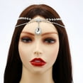 thumbnail image 4 of Qarigey Colgante de cristal, cadena para la frente, gota de agua, diamantes de imitación, colgante para el pelo, diadema, tocado, decoración Accesorio para el cabello Plateado, 4 of 6