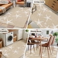 thumbnail image 6 of Sea Stars Washable Area Rugs 4'x6', Summer Beach Sea Stars Linen Texture Low Pile Throw Living Room Rug Non-Slip Sturdy Edge Binding Carpet for Indoor Entryway Bedside Kitchen, 6 of 9