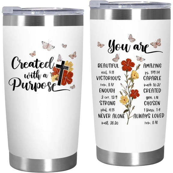 Christian Gifts for Women Faith - You Are Stainless Steel Insulated Coffee Tumbler With Lid 20 Oz - Mothers Day Birthday Inspirational Gifts for Women Mom Friends