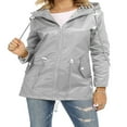 thumbnail image 1 of Womens Long Sleeve Hooded Wind Jacket Coat, 1 of 5