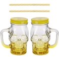 thumbnail image 4 of vasos de cristal con pajita y tapa, tarro de albañil de calavera, vasos, tarros para beber, tapas transparentes, vasos de cristal degradado de calavera de Halloween, copas de vino, copa de leche (500 JFHHH pequeña, 4 of 5