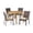 Teak/Brown/Cream, variant on GDF Studio Venti Outdoor Acacia Wood and Wicker 5 Piece Dining Set with Cushion, Teak, Brown, and Cream