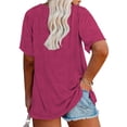 thumbnail image 2 of Langwyqu Womens Plus Size T Shirts Short Sleeve Loose Summer Casual Tops, 2 of 5