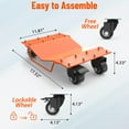 thumbnail image 4 of Kojooin Heavy Duty Car Wheel Dolly Set, 4000LBS Car Moving Dolly, Wheel Dollies Car Tire Stake Set of 2 Piece, Car Tire Dolly Cart Moving Cars, Trucks, Motorcycles, Boats, Orange, 4 of 7
