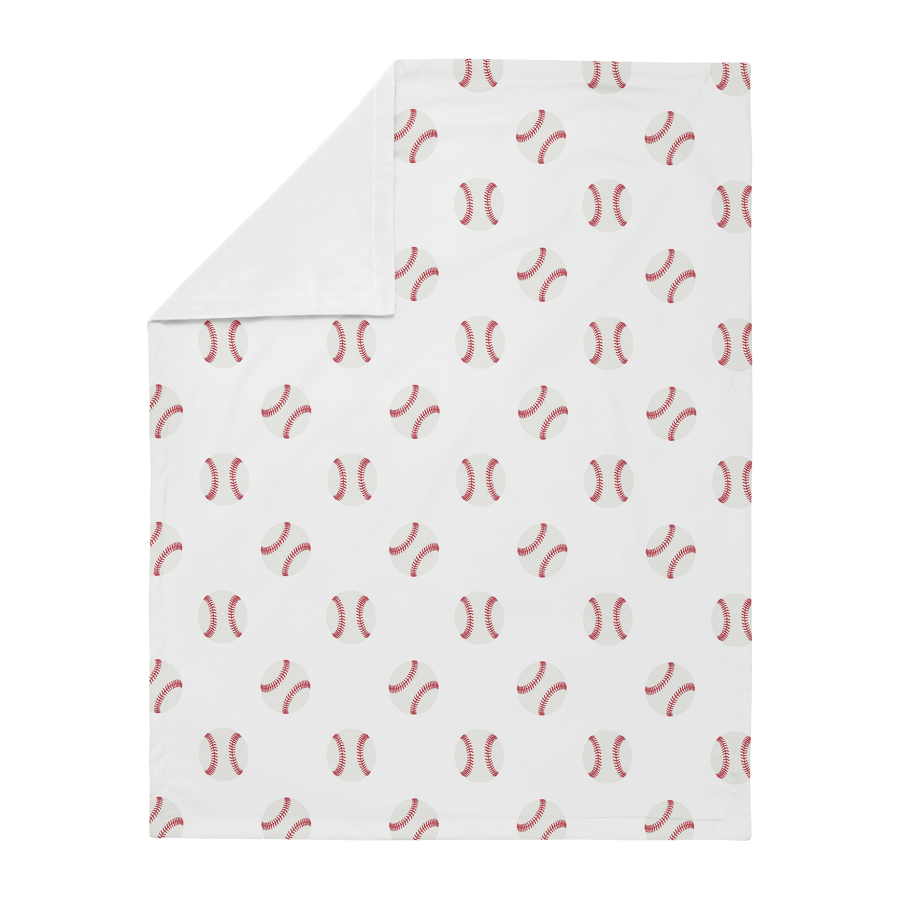 Sweet Jojo Designs Baseball Patch Red and White Baby Security Blanket