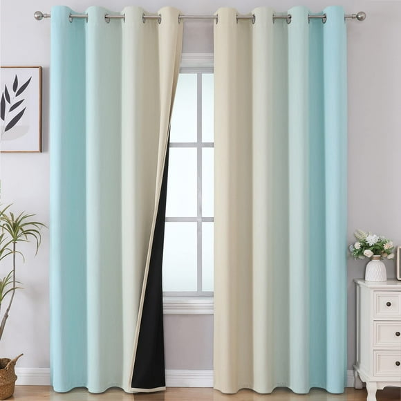 Juego de 2 cortinas Estelar Textiler, 132 x 260 cm, color degradado, opacas