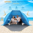 thumbnail image 3 of Gorich UPF 50+ Beach Tent, Windproof Sun Shelter for 3-6 People, Easy Setup & Foldable with 5 Sandbags, Spacious Portable Sunshade, 3 of 6