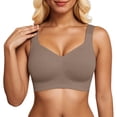 thumbnail image 2 of felwors Bras for Women Push Up Bra Womens No Underwire Women's Wireless Seamless Sports Bras with Support Lift (Coffee, XL), 2 of 5