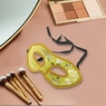thumbnail image 3 of Unique Bargains 1 Pc Jazz Cloth-Wrapped Flat Head Half Face Party Mask for Masquerade Party Gold Tone, 3 of 3