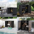 thumbnail image 5 of OFFIGAM Outdoor Storage Cabinet Waterproof Plastic Storage Shed Black 34.25x33.5x15.08 inch, 5 of 9