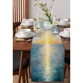 thumbnail image 4 of Boanket Ocean Sunset Table Runner - 60 Inch Long, Kitchen Dining Table Runner Dresser Scarves, Blue Sky Sea Minimalist Abstract Art Farmhouse Decor for Coffee Tables Wedding Party Banquet, 4 of 8