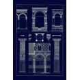 thumbnail image 2 of Buhlmann, J. 23x32 Black Ornate Wood Framed with Double Matting Museum Art Print Titled - Arcades (Blueprint), 2 of 4