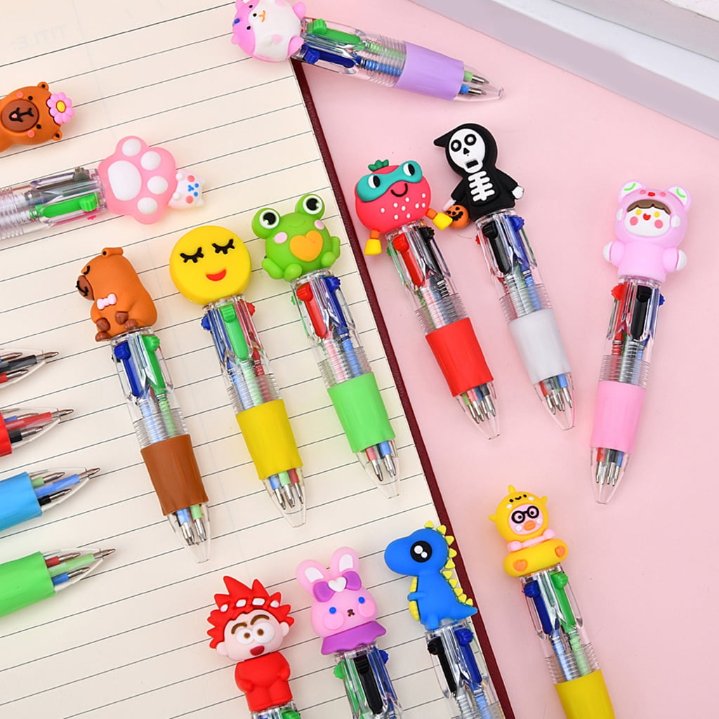 MOMOJIA 4 Color-in-1 Writing Pens Retractable Colored Ballpoint Pen for Color Coding