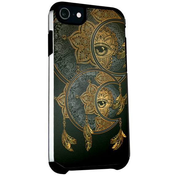 DALUX Hybrid Slim Phone Case Cover Compatible with Iphone SE 2 / Iphone SE 3 (2022) - Moon Dreamcatcher