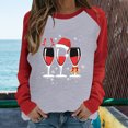 thumbnail image 2 of Tops de mujer Camisas Blusas Elegante Casual Camisas de manga larga Cuello redondo Raglan Color a juego Navidad Copa de vino Estampado de camiseta Top Cuello redondo Top / Camisa Odeerbi ODB-5, 2 of 7
