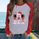 thumbnail image 2 of Tops de mujer Camisas Blusas Elegante Casual Camisas de manga larga Cuello redondo Raglan Color a juego Navidad Copa de vino Estampado de camiseta Top Cuello redondo Top / Camisa Odeerbi ODB-5, 2 of 7