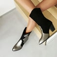 thumbnail image 1 of Autumn And Winter New Pointed Thick High-heel Color Stitching Mid-boots, 1 of 8