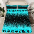 thumbnail image 2 of Homewish Cheetah Print Girl Boy 4pcs Bed Sheets,Black Blue King Sheets,Bling Glitter Super Cozy Sheet Set,Microfiber Bedroom Decor, 2 of 7