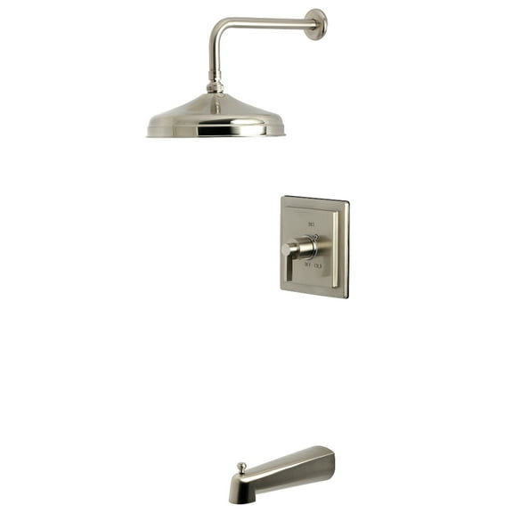 Kingston Brass KB6148NDL NuvoFusion Single-Handle Pressure Balanced Tub and Shower Faucet, Brushed Nickel