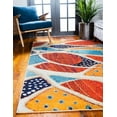 thumbnail image 2 of Unique Loom Crab Positano Rug Rust Red/Beige 4' 1" x 6' 1" Rectangle Geometric Beach/Nautical Perfect For Living Room Bed Room Dining Room Office, 2 of 8