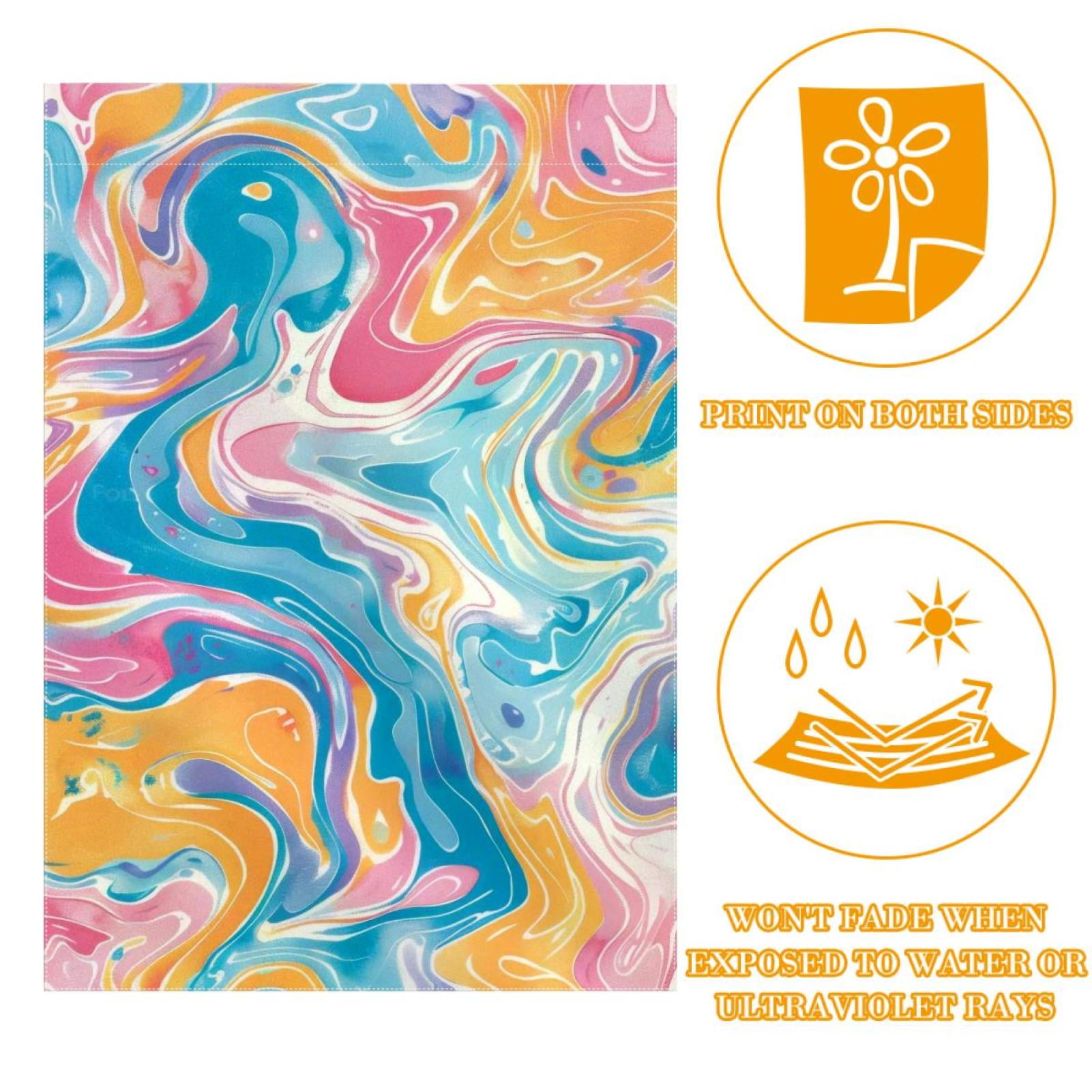 Marbling Seamless Pattern Double Sided Garden Flag Decorative Weather Resistant Yard Flag, Large DIY Vertical Flag for Farmhouse Patio Lawn, 28x40 Inch