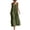 Army Green, variant on EliteGoogv Womens Maxi Dresses U Neck Sleeveless Backless Dresses For Women Pleated Side Pocket Summer Dresses Beach Vacation Wedding Guest Dresses Black