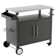 thumbnail image 2 of Outdoor Grill Cart with Patio Furniture, Outdoor Grill Table with Storage,Rolling Bar Cart Outdoor BBQ Cart with  Hooks and Spice Rack for Grilling Accessories, Black, 2 of 10
