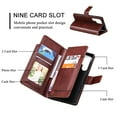 thumbnail image 2 of Wallet Case for Samsung Galaxy S25 Ultra, Luxury PU Leather Flip [9 Credit Card Slots] Cover with [Magnetic Clasp] [Kickstand] Soft Silicone Shockproof Case for Samsung Galaxy S25 Ultra, Brown, 2 of 9