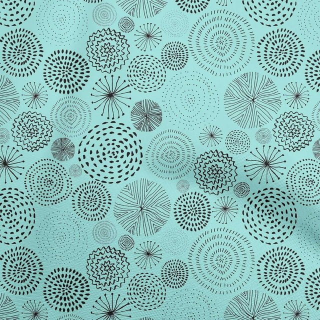 oneOone Polyester Spandex Arctic Blue Fabric Abstracts Dress Material Fabric Print Fabric By The Yard 56 Inch Wide