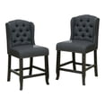 thumbnail image 2 of 24/7 Shop At Home Marsh Fabric Counter Stools, Set of 2, Gray, 2 of 6