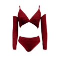 thumbnail image 2 of Gibobby Ropa sexy de mujer para sexo Lencería sexy para mujer, lencería de encaje floral, de una pieza, exótica, traviesa, con tirantes, lencería de peluche(Rojo, CH), 2 of 5
