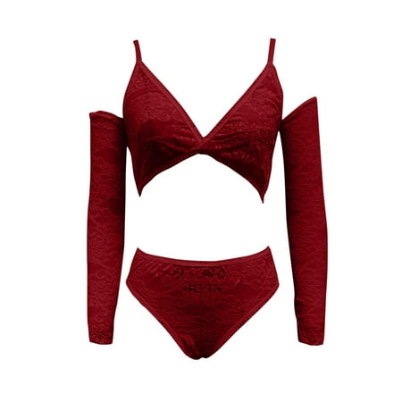 

nsendm Drop Ship Womens Clothes Underwear Underwear Lace Transparent Underwear Leather Lingerie for Women Underwear Red X-Large