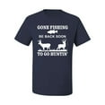 thumbnail image 2 of Wild Bobby, Gone Fishing Back Soon to Go Hunting, Men's Graphic Tees, Navy, Large, 2 of 3