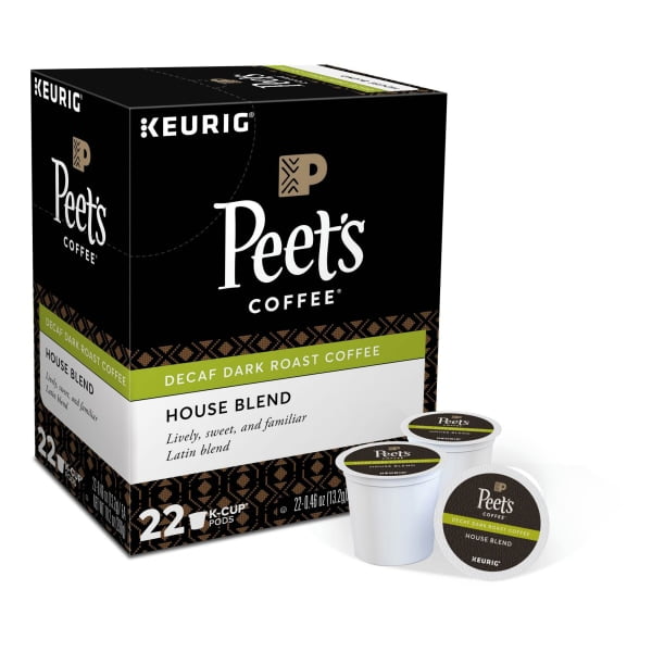 Peet's® Coffee & Tea SingleServe Coffee KCup®, Decaffeinated, House Blend, Carton Of 22
