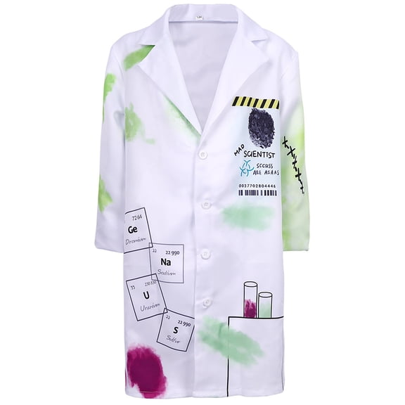 2026 New Halloween E‑Genius Cosplay Costume, Bright Mind Sage Lab Coat Costume Set, Cosplay Set Includes Doctor Coat, Unisex Halloween Outfit, 150(11-12 Years)