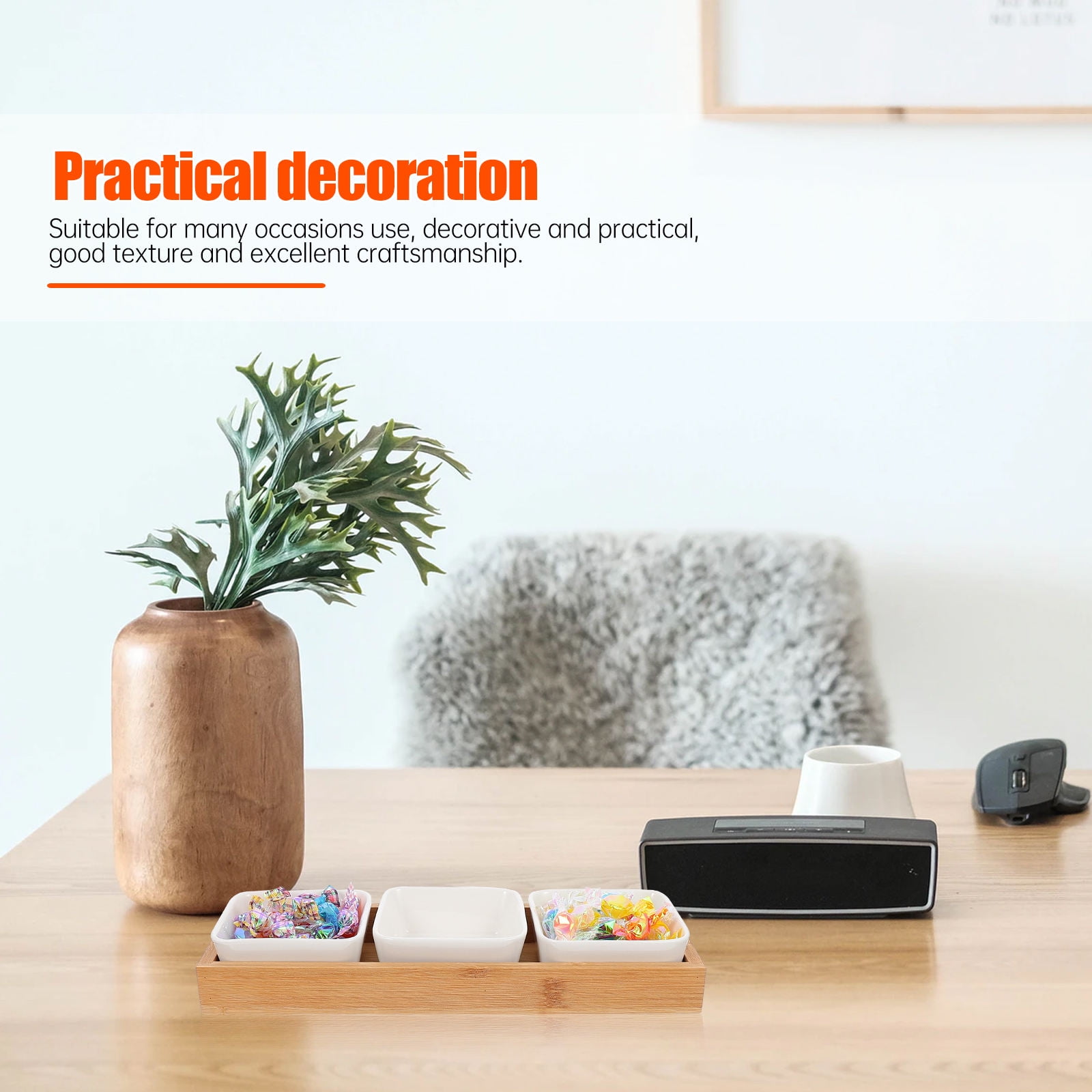 DRAFIDEEP Hosts Wood Snack Display Plate Assorted Color 1 Pc