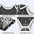 thumbnail image 3 of Monochrome Snowflakes Dots Pure Cotton Bodysuit Short Sleeve Pajamas One-Piece Romper Unisex 12M, 3 of 6