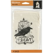 Jolee's Halloween Canvas Treat Bags 4/Pkg-Vintage, Pk 3, Jolees