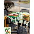 thumbnail image 4 of Outdoor Tablecloth with Umbrella Hole and Zipper, St. Patrick's Day Square Table Cloth 60x60 Inch Waterproof Tablecloth, Green Gnomes Gold Coin Beer Shamrock Stripes Picnic Table Cover for Patio, 4 of 7