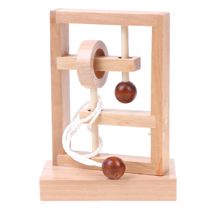 3D Wooden Rope Loop Puzzle IQ Mind String Brain teaser Game for Adults Kids√ 