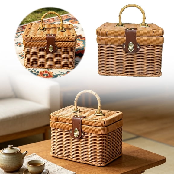 LLDYYDS Handwoven Storage Basket, Suitcase Storage Box, Gift Basket for Party Supplies