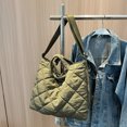 thumbnail image 4 of Bolso Bandolera Acolchado Algodón Gran Capacidad para Mujer Bolsos Mensajero (verde), 4 of 9
