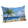 thumbnail image 2 of Summer Palm Tree Pillow Protectors with Zipper Standard Size, Beach Ocean Coastal Starfish Shells Soft Brushed Microfiber Throw Pillow Covers, Decorative Pillowcase for Couch Sofa Bedroom 20"x26", 2 of 9