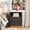 Black-2 Drawers, variant on HMstone 3 Drawers Fluted Nightstands with Charging Station, Modern Bedside Table with Lighting, Wooden Curved Night Stand for Bedroom Living Room, White