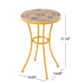 thumbnail image 4 of Leumius Outdoor Side Table with Tile Mosaic Top & Metal Legs,14" Square Accent Table for Patio/Garden/Balcony,Yellow, 4 of 8
