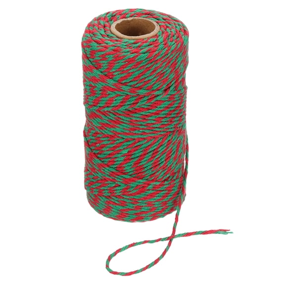 Uxcell 2mm x 109 Yard Cotton Butcher Bakers Twine for Gift Wrapping Arts Crafts Gardening, Red Green