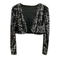thumbnail image 3 of Women's Shiny Jacket Sequin Cardigan Top Long Sleeve Formal Cardigan Summer Sweaters for Women Open Front Knit Cardigan Sweater Womens Light Sweaters Thick Sweater Cardigan Maternity Sweaters And, 3 of 3