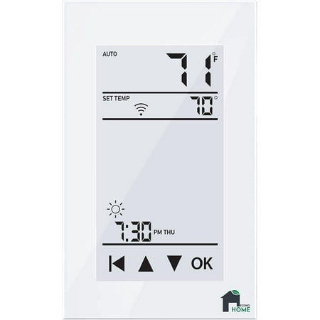 EconoHome GFCI WiFi Thermostat - Programmable Touchscreen with User-Friendly Floor Heat Control in Fahrenheit and Celsius - Google Home and Alexa Compatible with a Sleek and Attractive 4-Inch Display