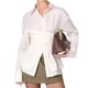 thumbnail image 2 of Blusa Informal de Mujer con Botones Al Frente, Cuello en V, Larga, Diseño Cruzado con Lazo, Ideal para el Trabajo Top Corto Elegante M, 2 of 9