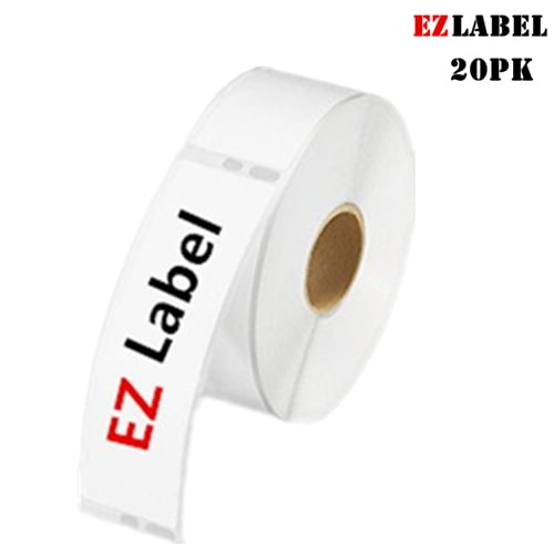 20 Rouleaux Ezlabel DYMO 30251 Étiquettes d'Adresse Auto-Adhésives, 1 1/8- par 3 1/2 Pouces, Blanc, Compatible, 130 Étiquettes/rouleau
